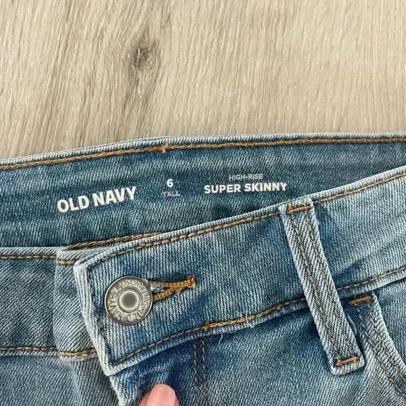 Old Navy Womens High-Waisted Rockstar Super-Skinny Jeans Cara Blue Size 6 Tall - Picture 7 of 12